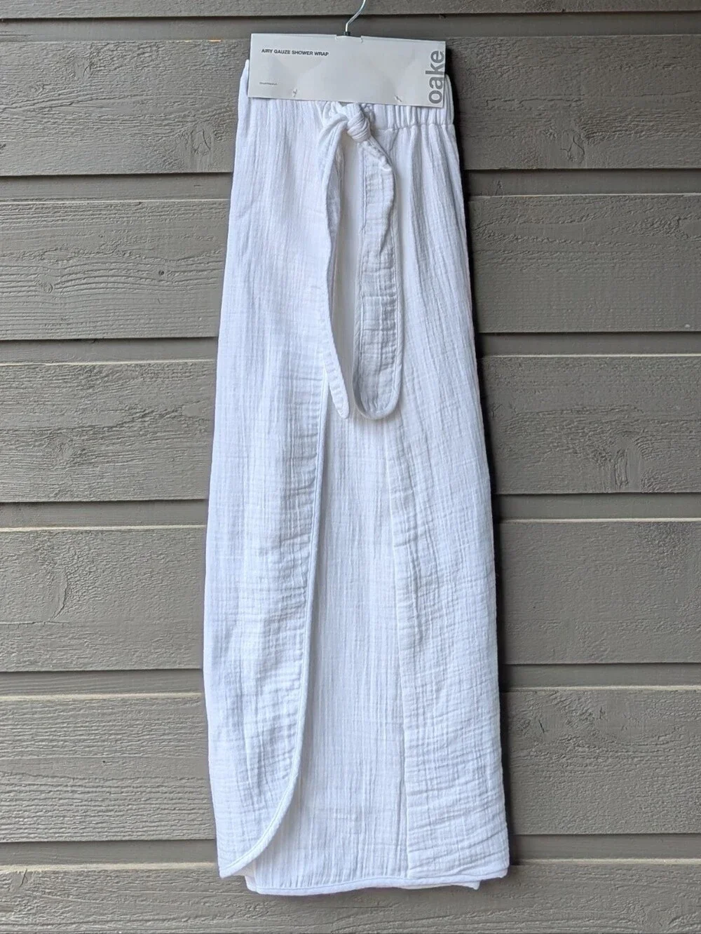 NWT Oake Cotton Gauze Bath Wrap Bright White Small/Medium OEKO-TEX Standard 100